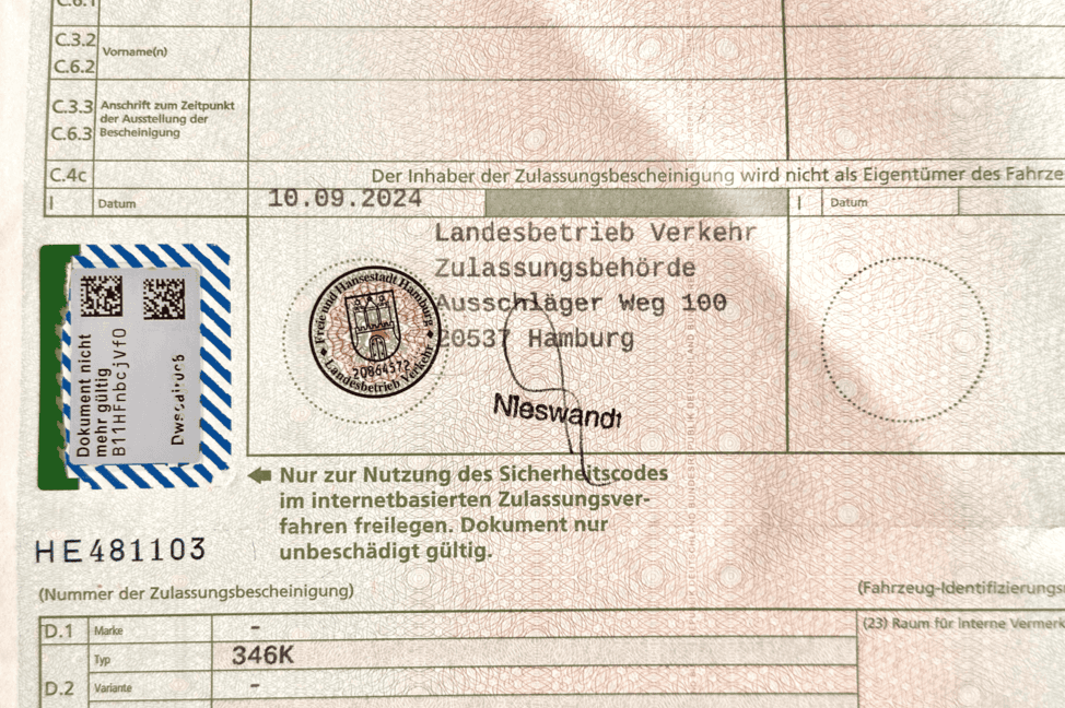 Titel: Online Registration: The Security Code on Your Vehicle Registration Certificate