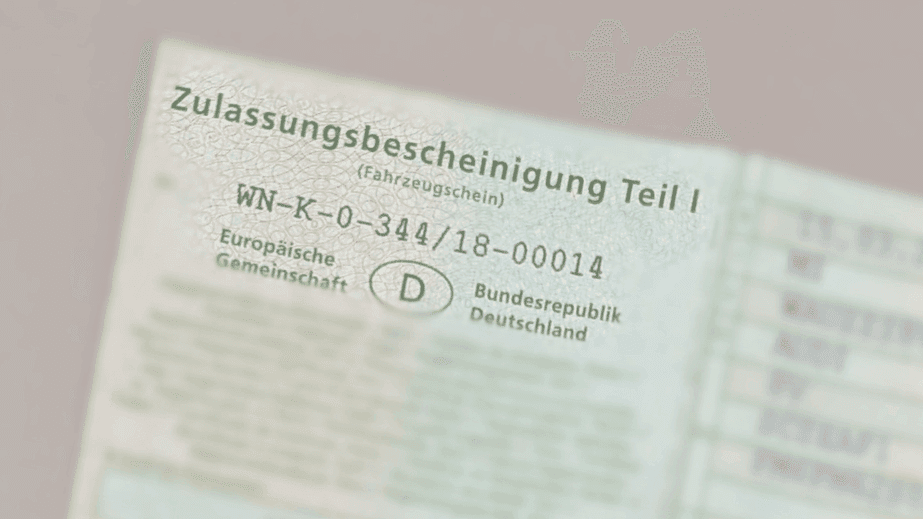 Der Fahrzeugschein (Zulassungsbescheinigung Teil I)